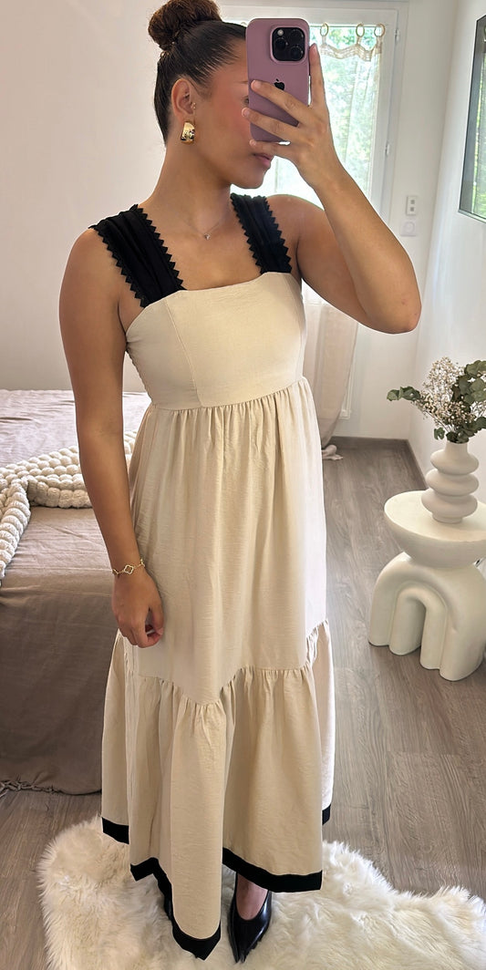 Robe longue beige