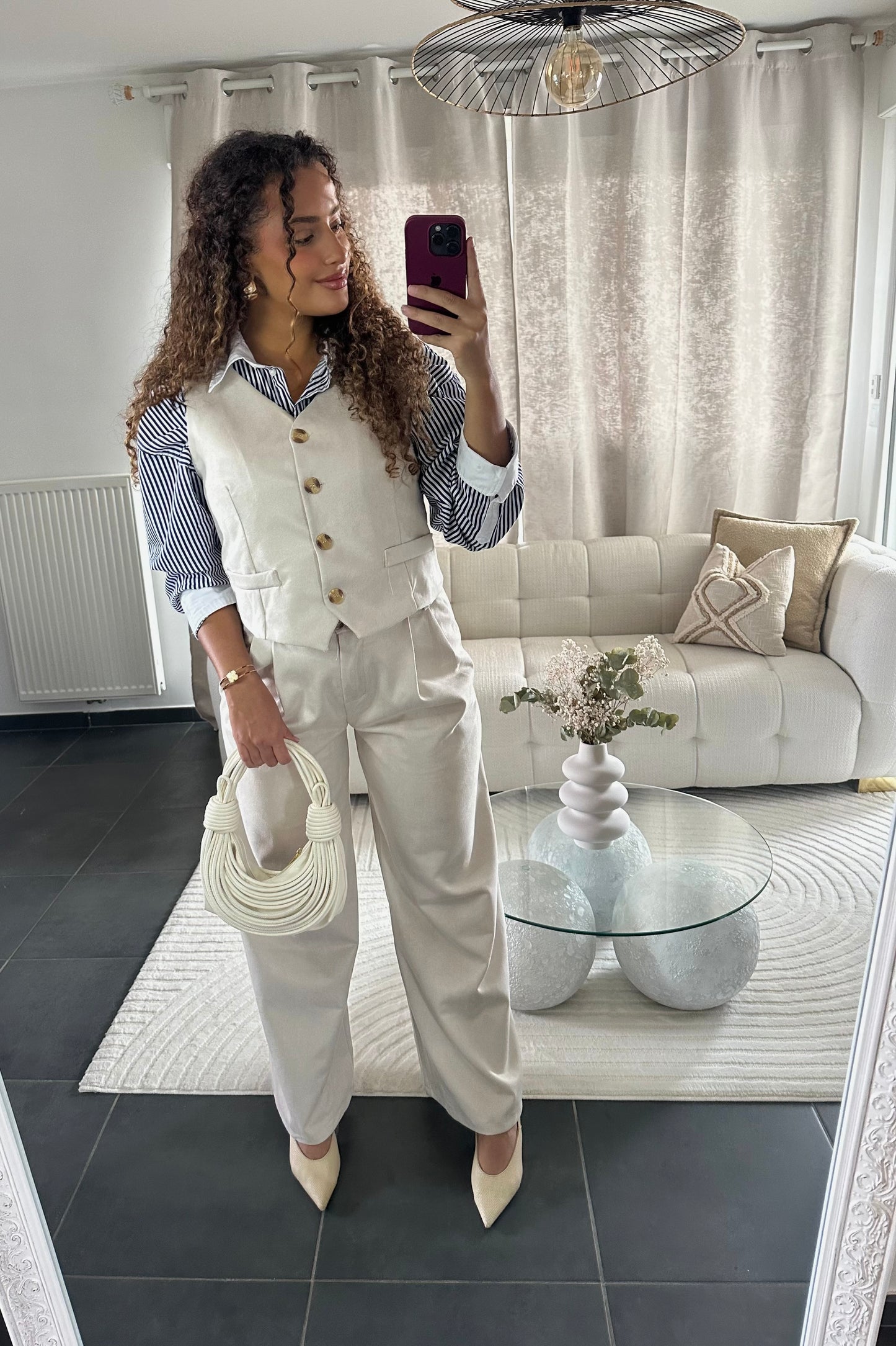 Ensemble blazer sans manche + pantalon